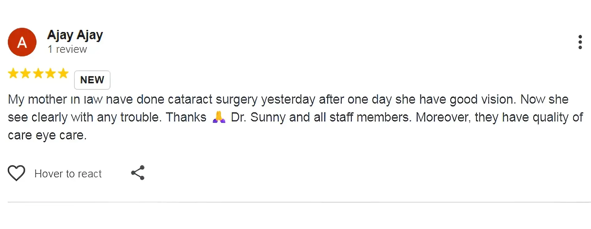 Google review screenshot