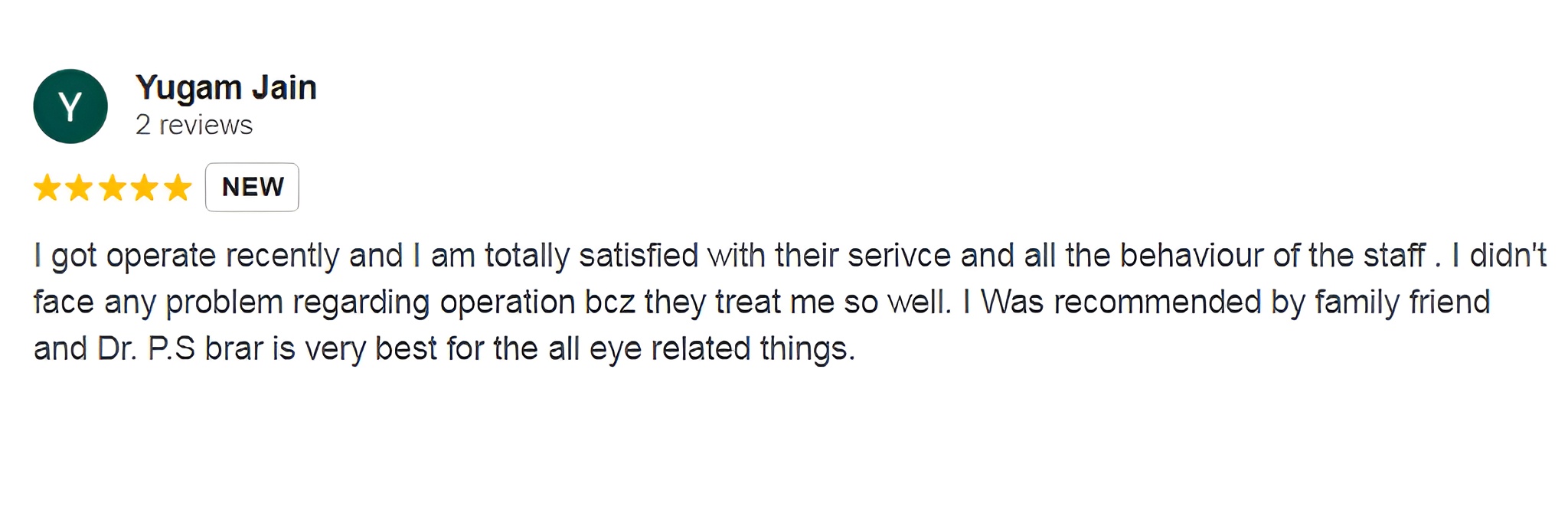 Google review screenshot