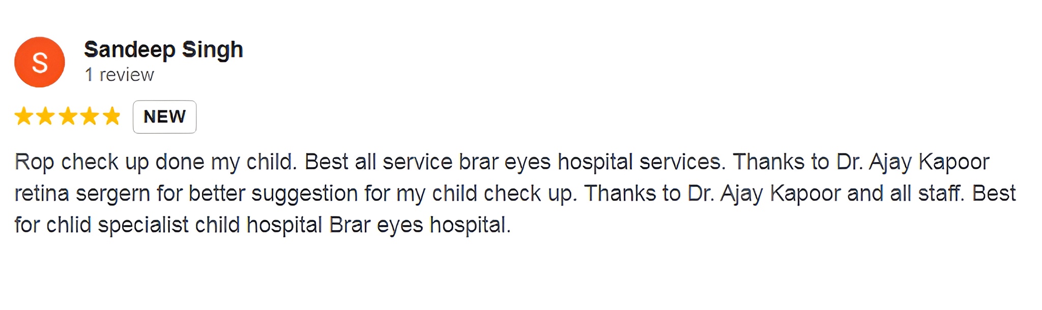 Google review screenshot